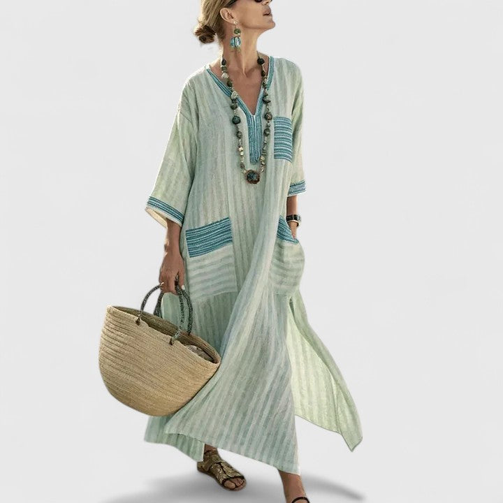 Galiana | Bohemian Midi Dress for Women with Pockets, Fresh and Light | Breathable