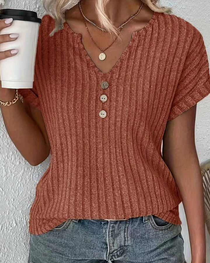 ROSINA KNITTED BLOUSE WITH V-NECK
