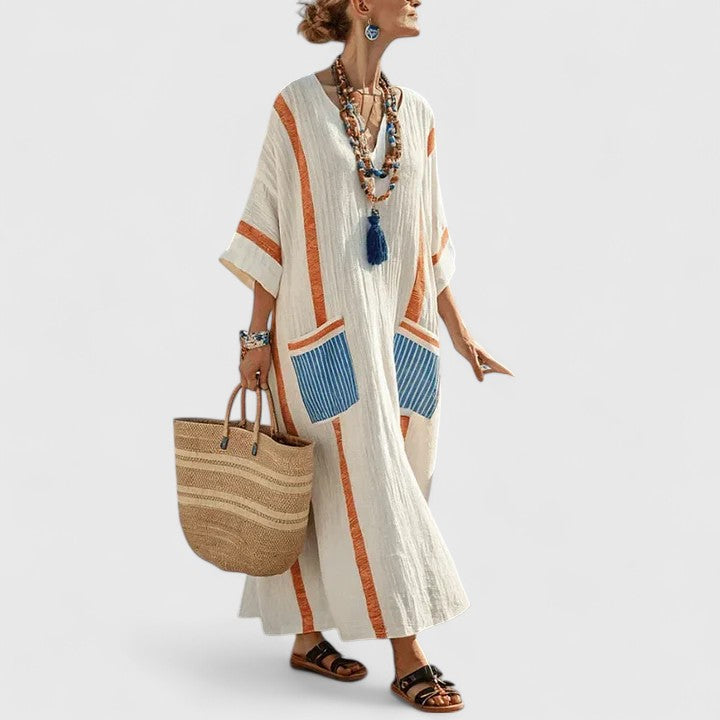 Galiana | Bohemian Midi Dress for Women with Pockets, Fresh and Light | Breathable