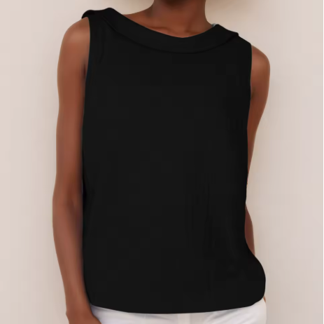 Women's Blouse | Sleeveless Roll Collar
