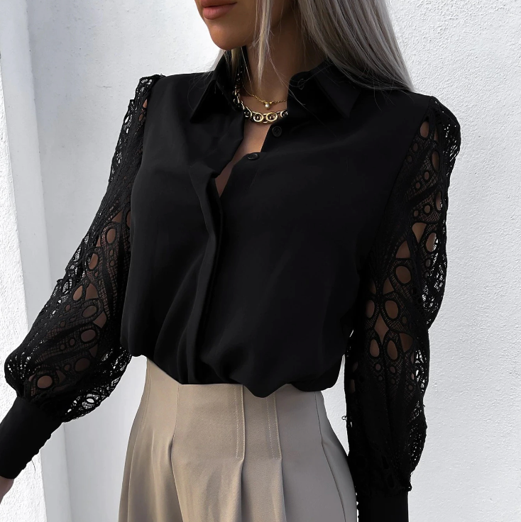ENGELBERTA FASHION COLLAR BLOUSE