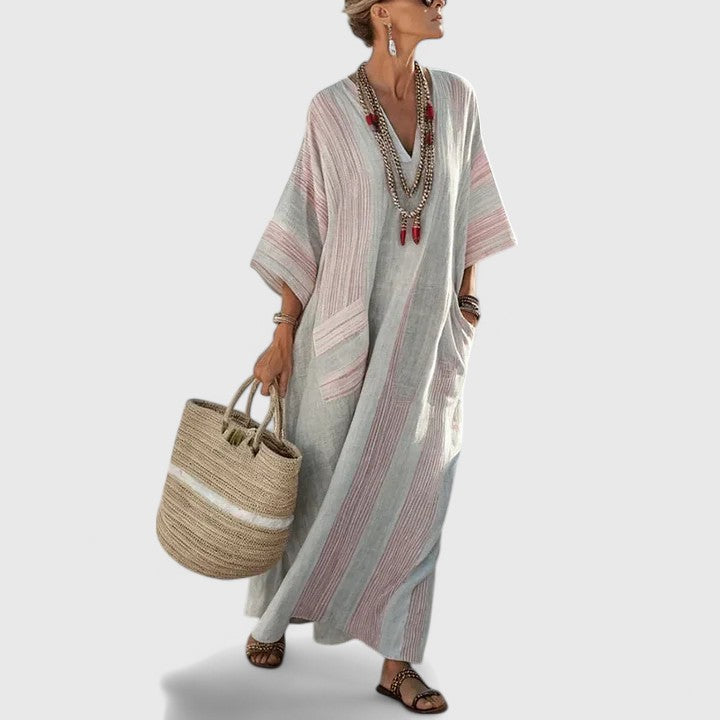Galiana | Bohemian Midi Dress for Women with Pockets, Fresh and Light | Breathable