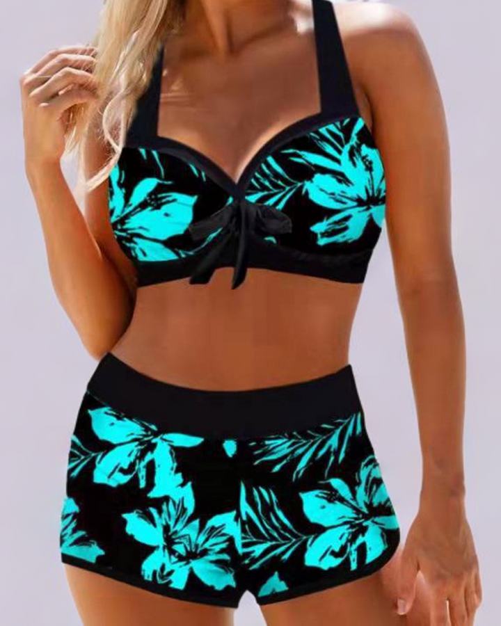 Sherrie - High-Waisted Swimsuit with Floral Pattern