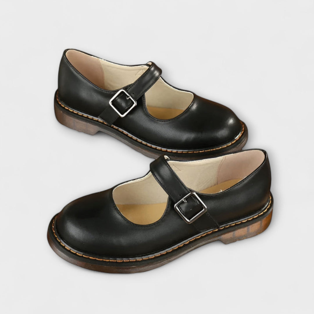 Darcy | Strap Leather Flats