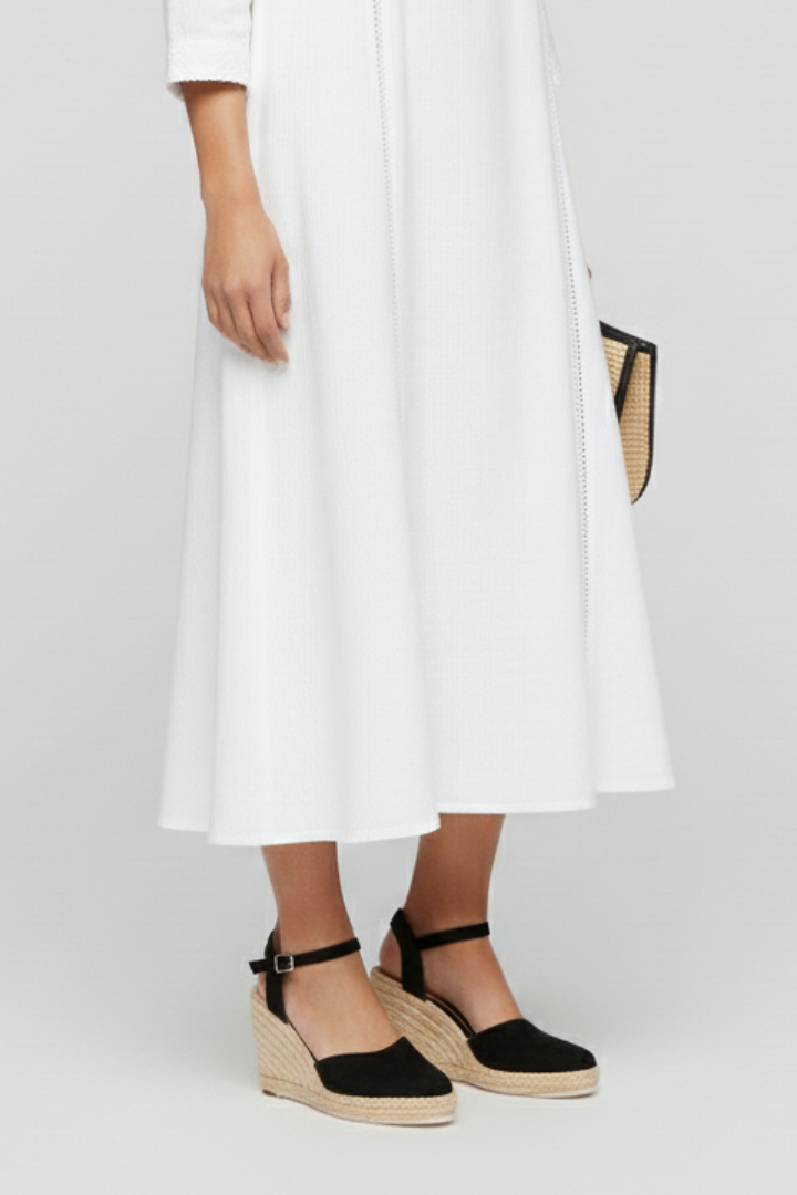 Women’s Closed-Toe Wedge Shoes with Ankle Strap