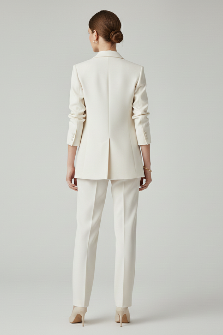 Women’s Blazer Set with Defined Shape and Straight-Leg Trousers