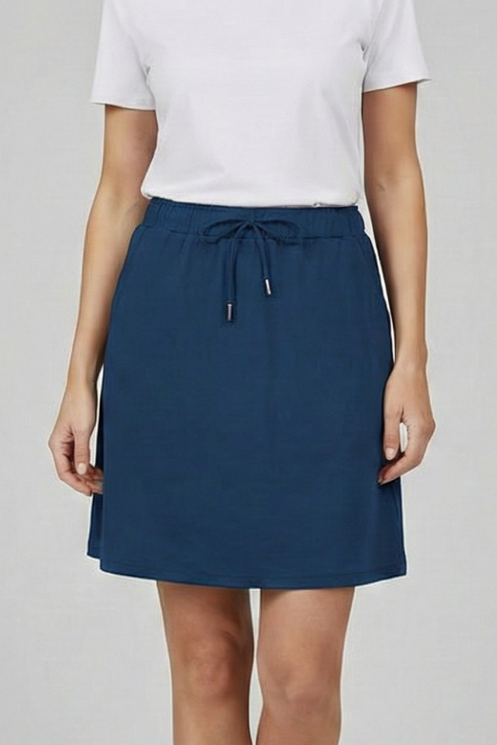 Women’s Skirt with Drawstring Waist and Built-In Shorts