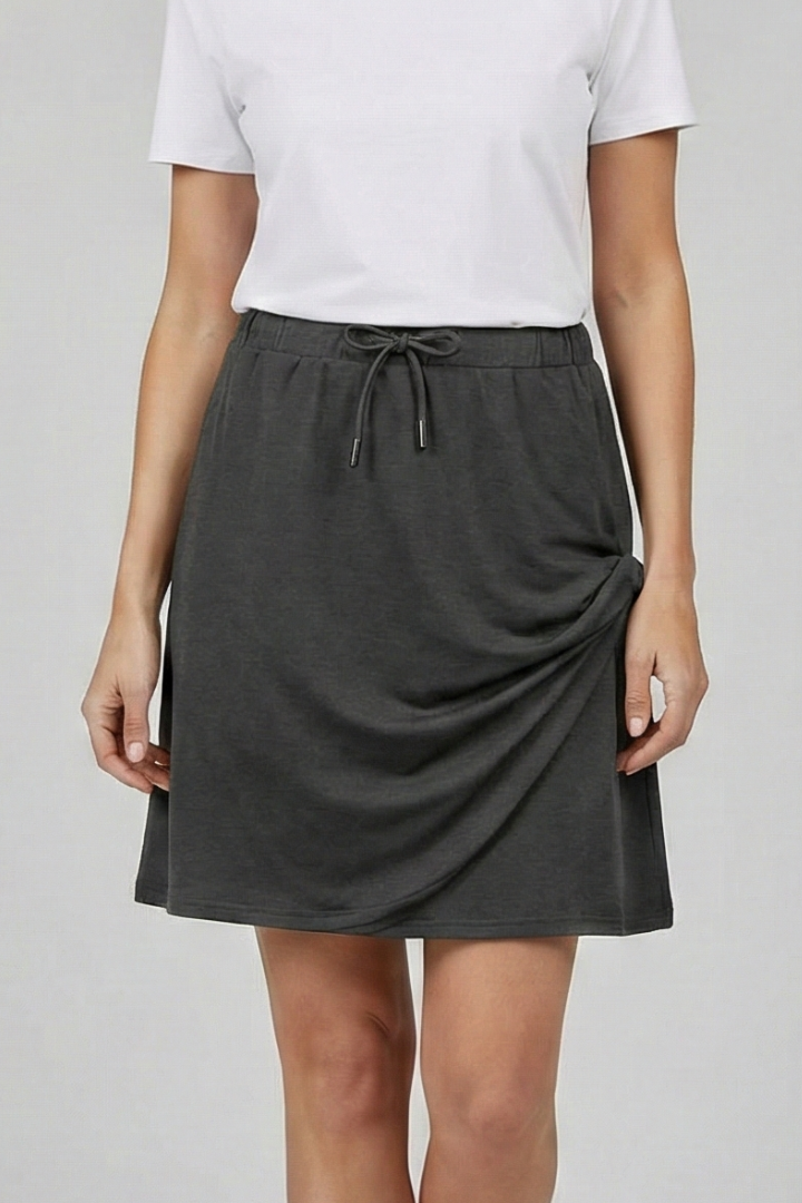 Women’s Skirt with Drawstring Waist and Built-In Shorts