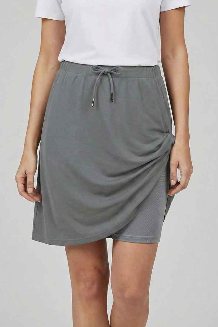 Women’s Skirt with Drawstring Waist and Built-In Shorts