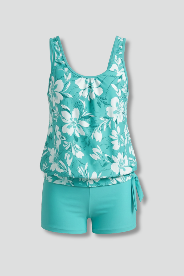 Women’s Tankini Set with Printed Top and Shorts