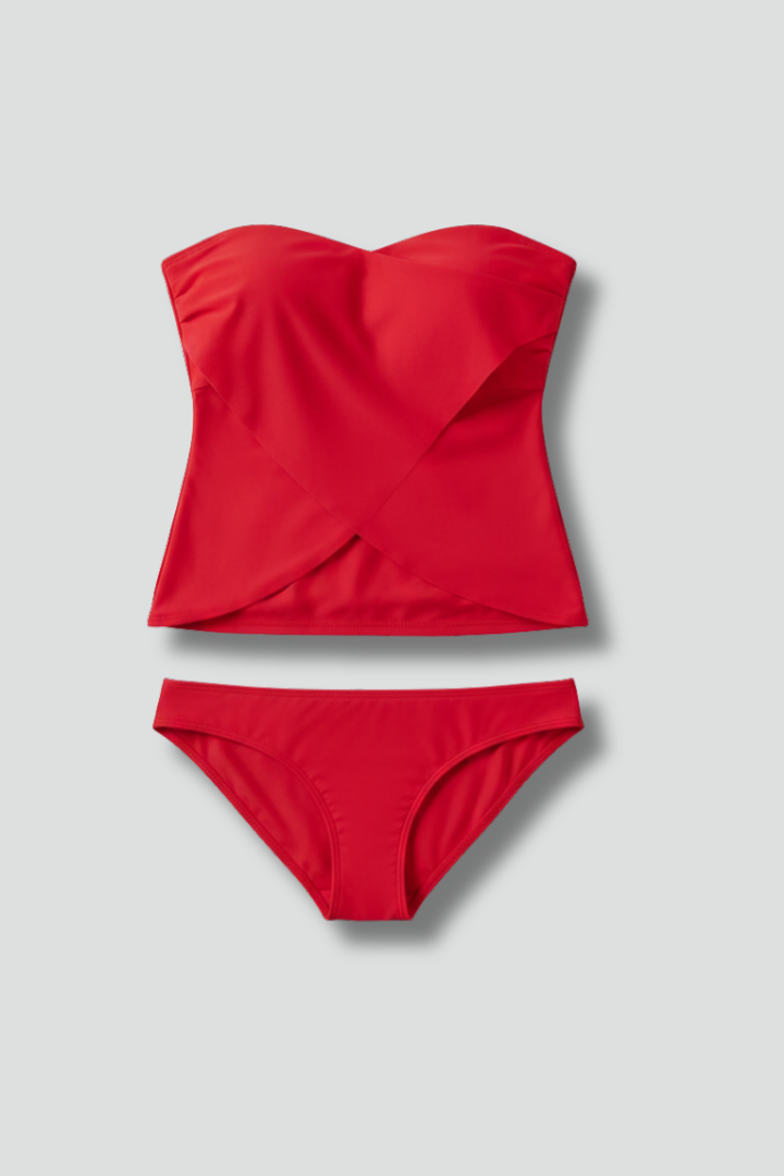 Women’s Tankini Set with Strapless Top and Shorts