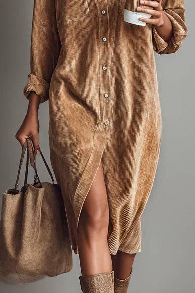 Emma & Rose Manhattan Élodie™ Rich Midi Dress in yellow fabric, featuring a flowy silhouette and elegant design.
