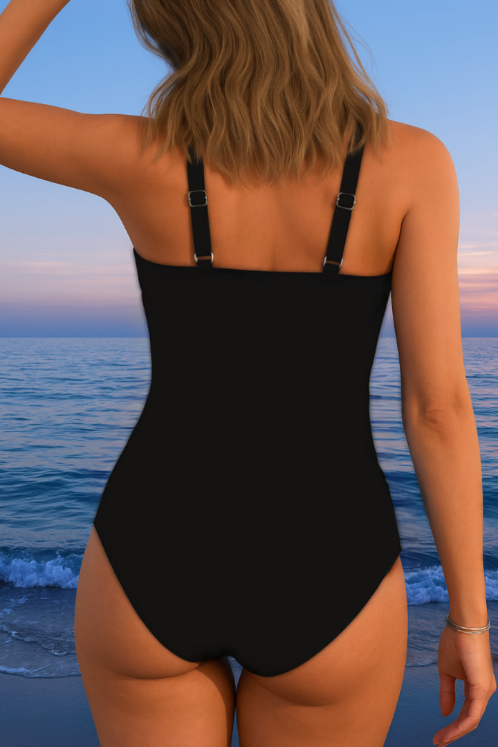 Luxury Cross-Back Swimsuit with Colourful Print
