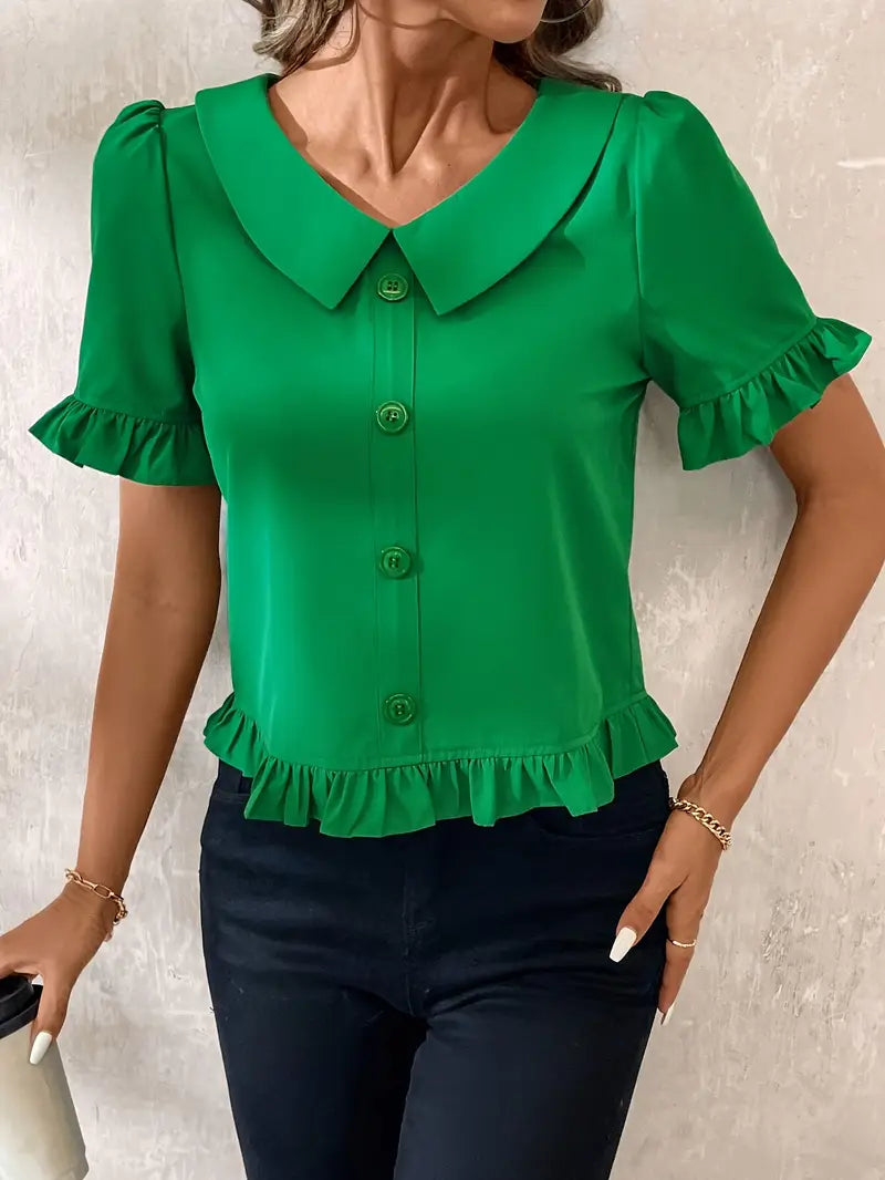 Foteini - Elegant Short Sleeve Blouse