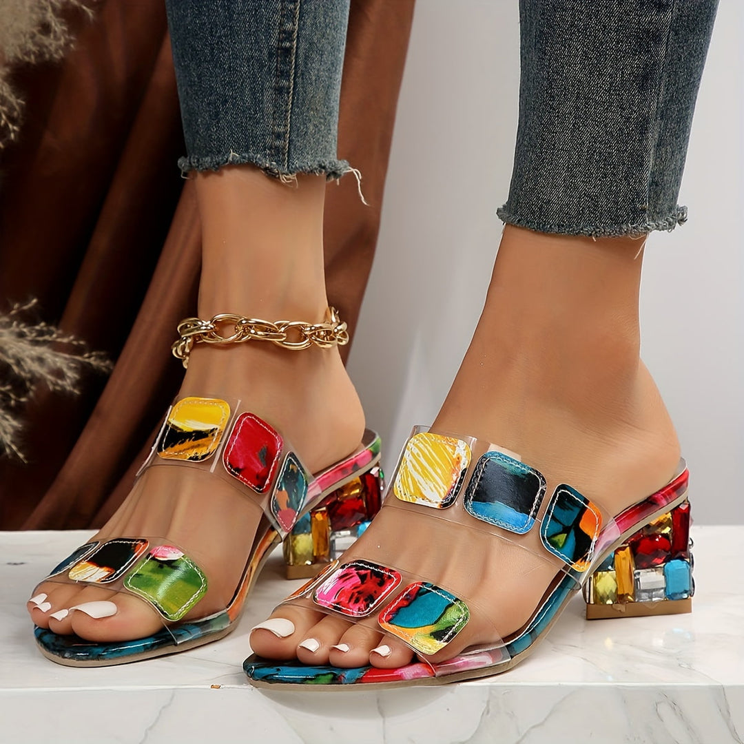 Sandals for  Women | Open Toe Decorative Block Heel