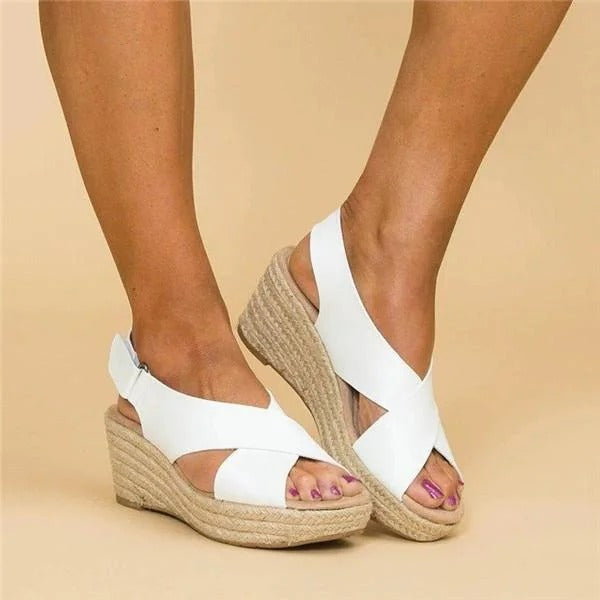 Iliana | Women's Platform Espadrilles with Crossed Straps