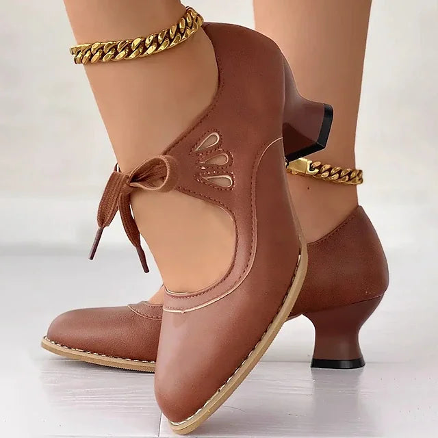 Lilly™ | Elegant Vintage Leather Heels