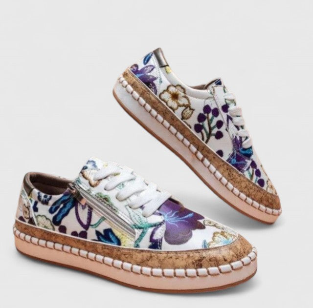 Lauren | Ladies Floral Platform Sneakers