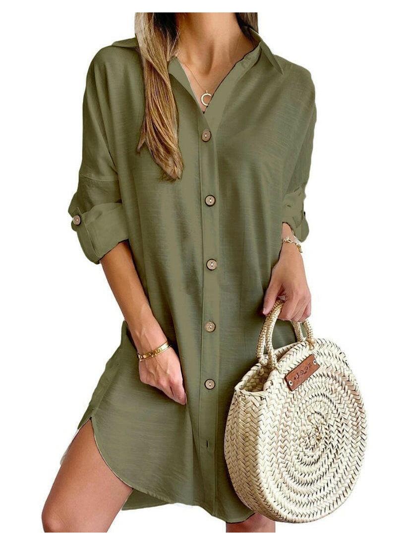 Cassy™ - Button-Up Shirt Dress