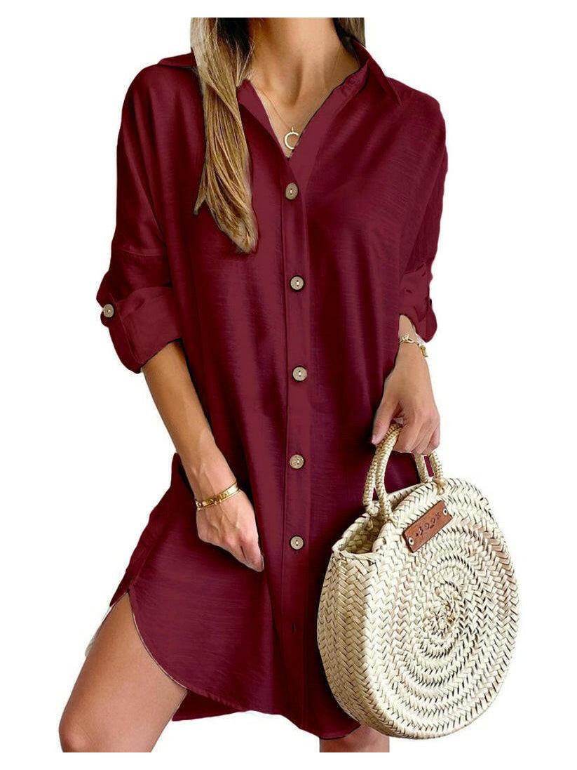 Cassy™ - Button-Up Shirt Dress