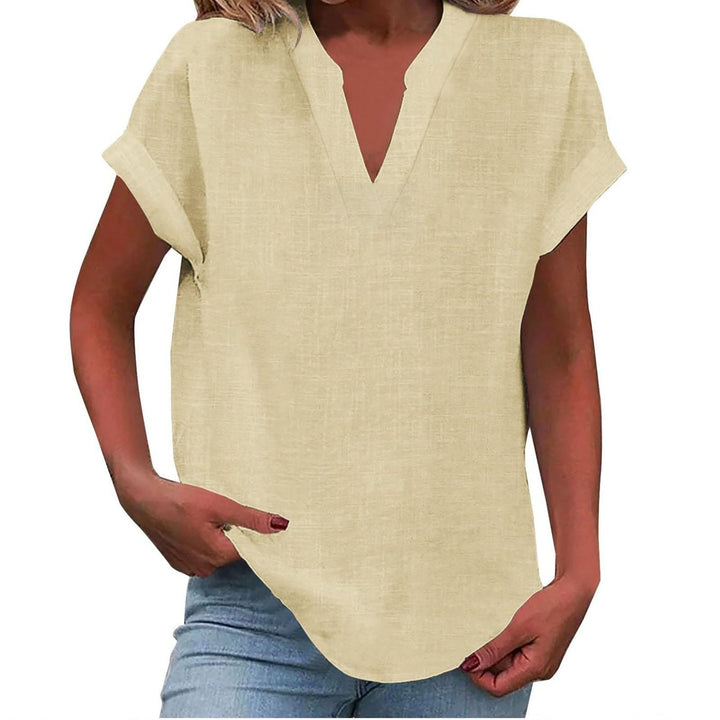 Clara | Women's Relaxed V-Neck Short Sleeve Blouse