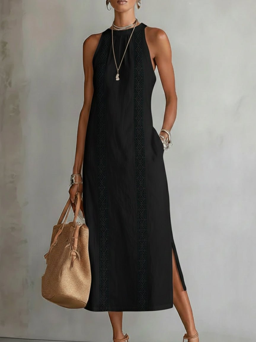 Lieke | Women's Sleeveless Embroidered Midi Dress