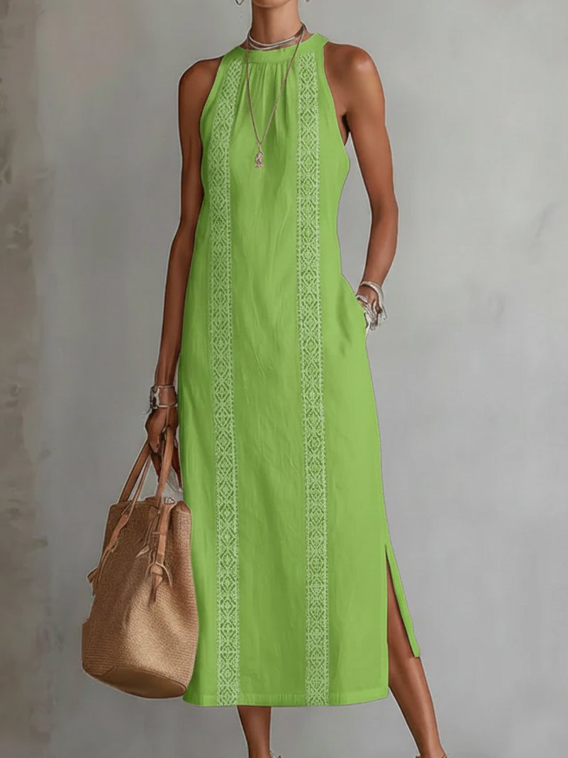 Lieke | Women's Sleeveless Embroidered Midi Dress