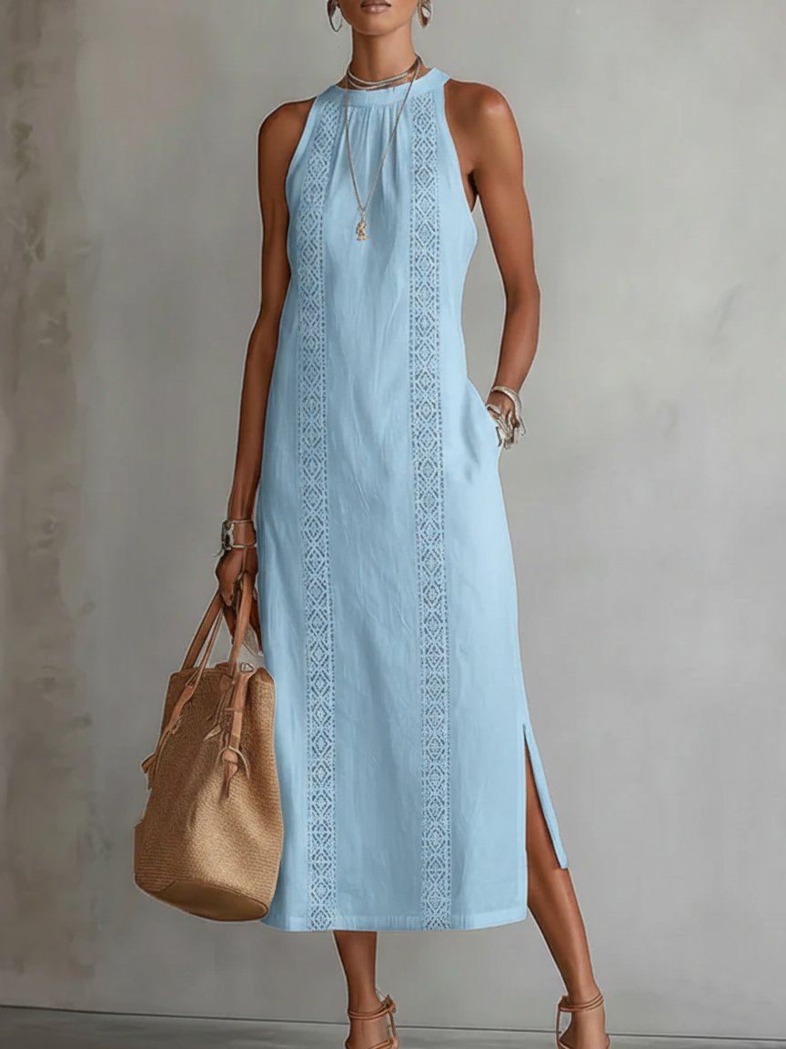Lieke | Women's Sleeveless Embroidered Midi Dress