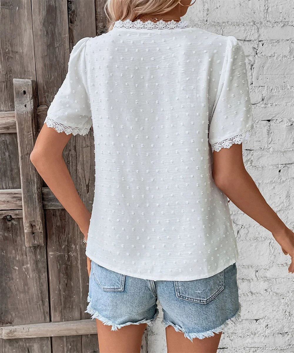 Maxine - Elegant V-Neck Summer Blouse