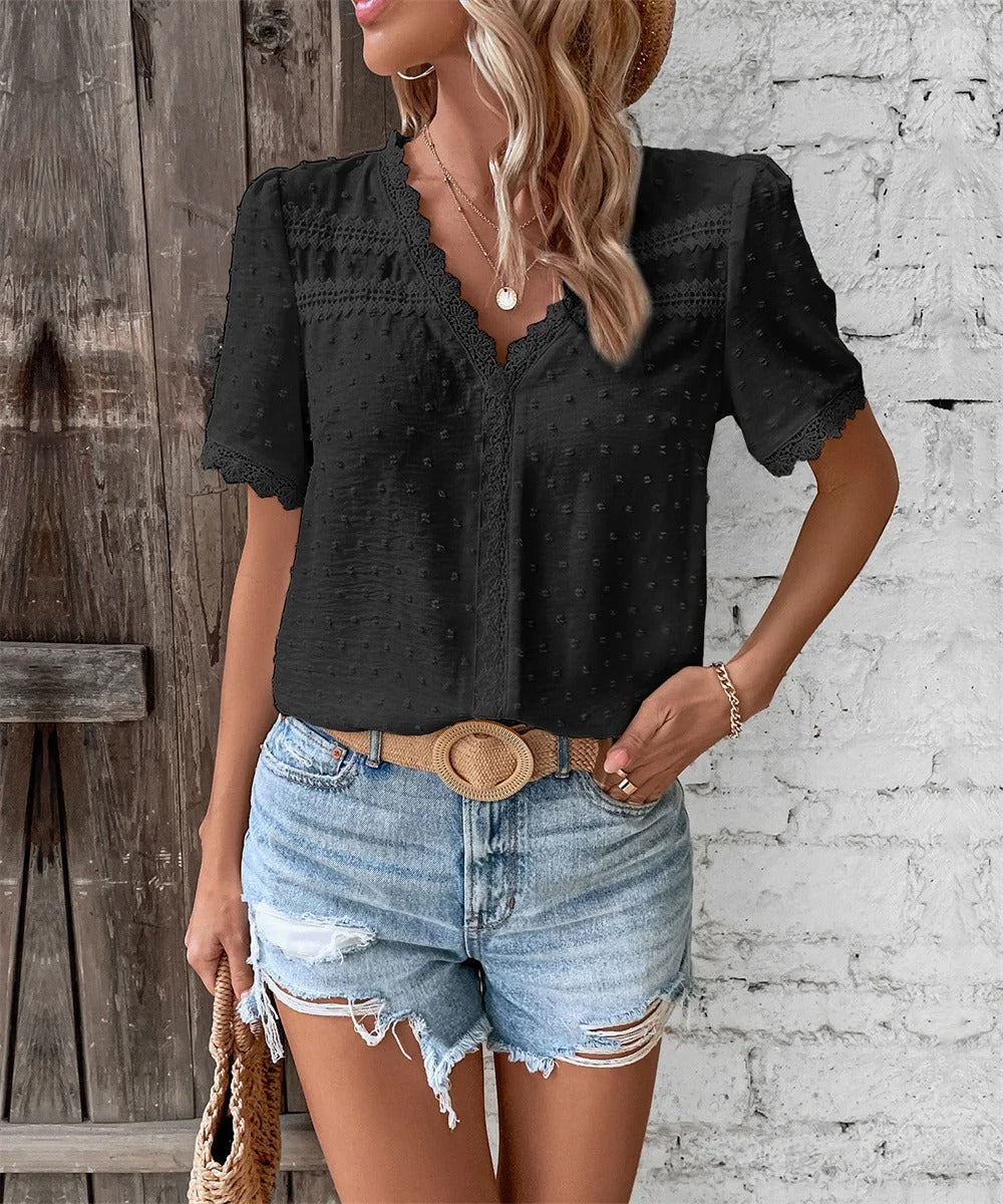 Maxine - Elegant V-Neck Summer Blouse