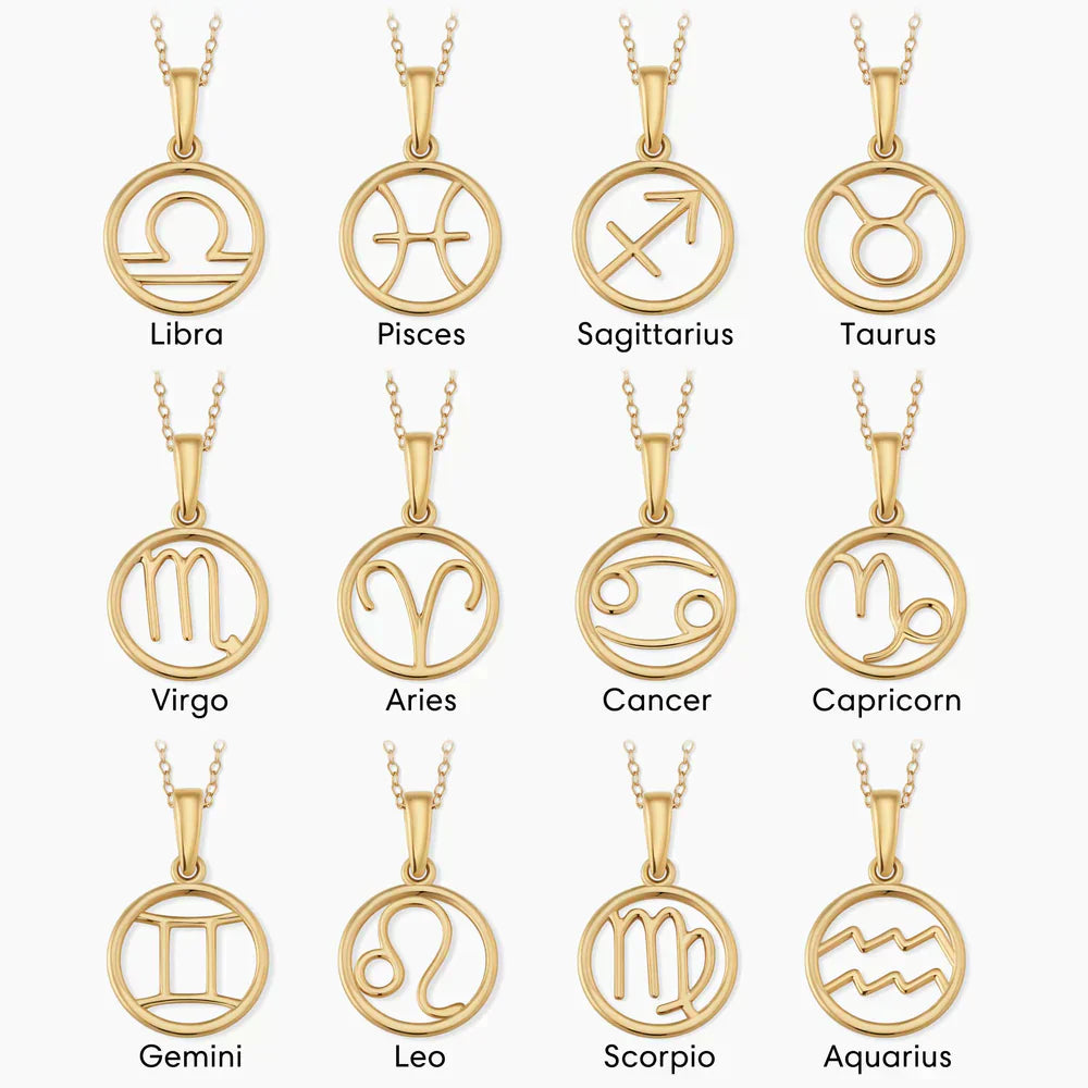 Emma & Rose Cape Town Rosalyette Zodiac Sign Necklace featuring a Libra pendant on a delicate chain.