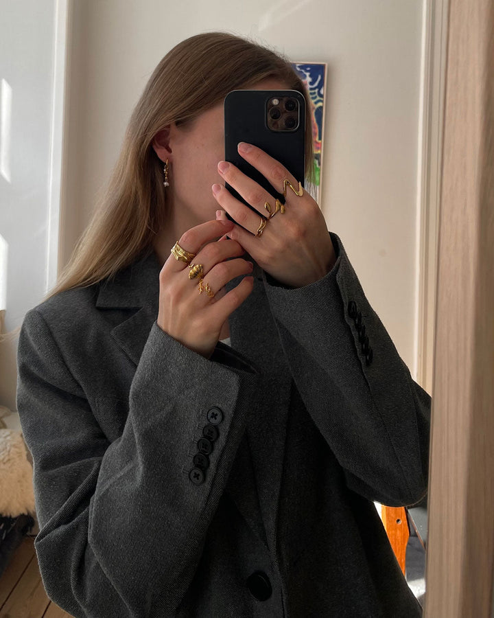 Emma & Rose Cape Town Jaylinette™ Big Ring in 18k gold, showcasing a bold, elegant gold ring with intricate design details.