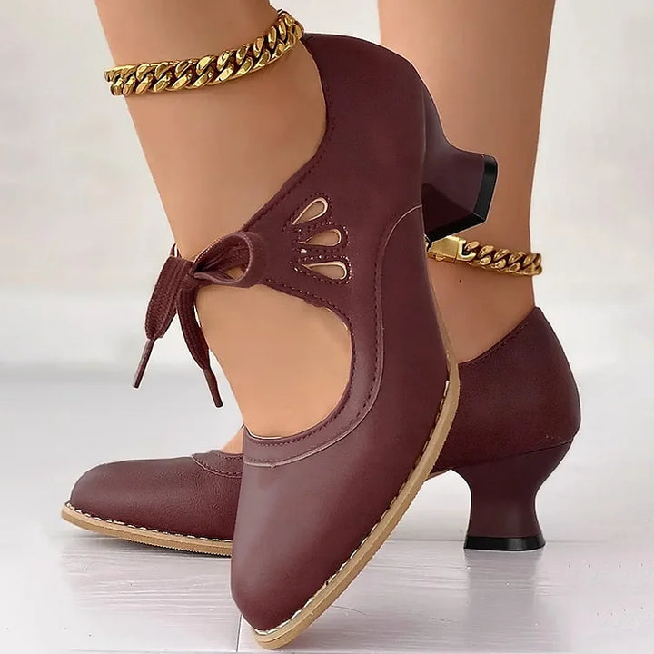 Lilly™ | Elegant Vintage Leather Heels