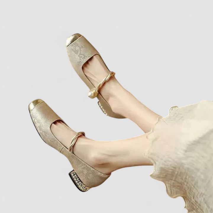 Nina | Spring Ballerina Shoes with Pearl Strap for Women