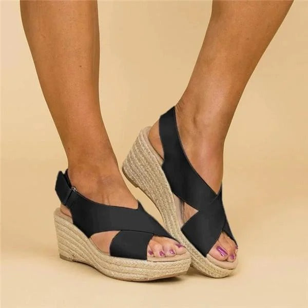 Iliana | Women's Platform Espadrilles with Crossed Straps