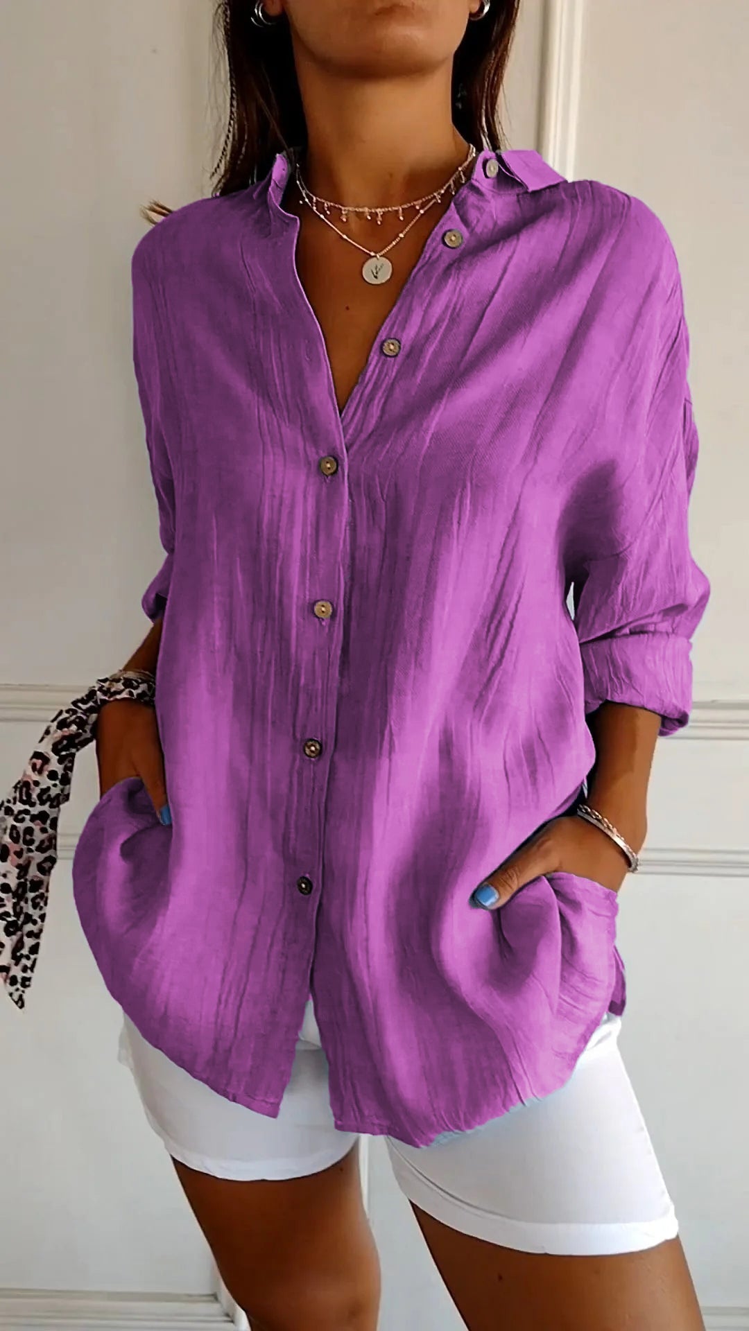 Sasha - Elegant Shirt with Pleated Style
