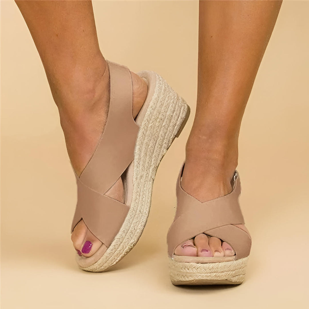Iliana | Women's Platform Espadrilles with Crossed Straps