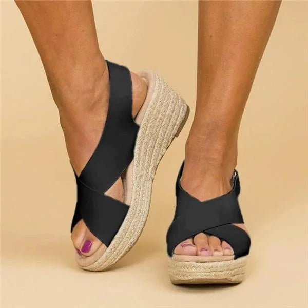 Iliana | Women's Platform Espadrilles with Crossed Straps