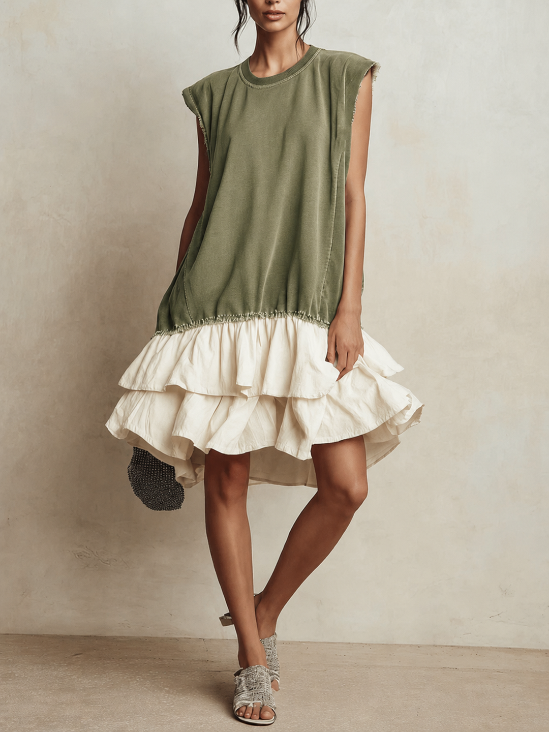 Ilaria | Casual colour block dress, relaxed fit, holiday wear