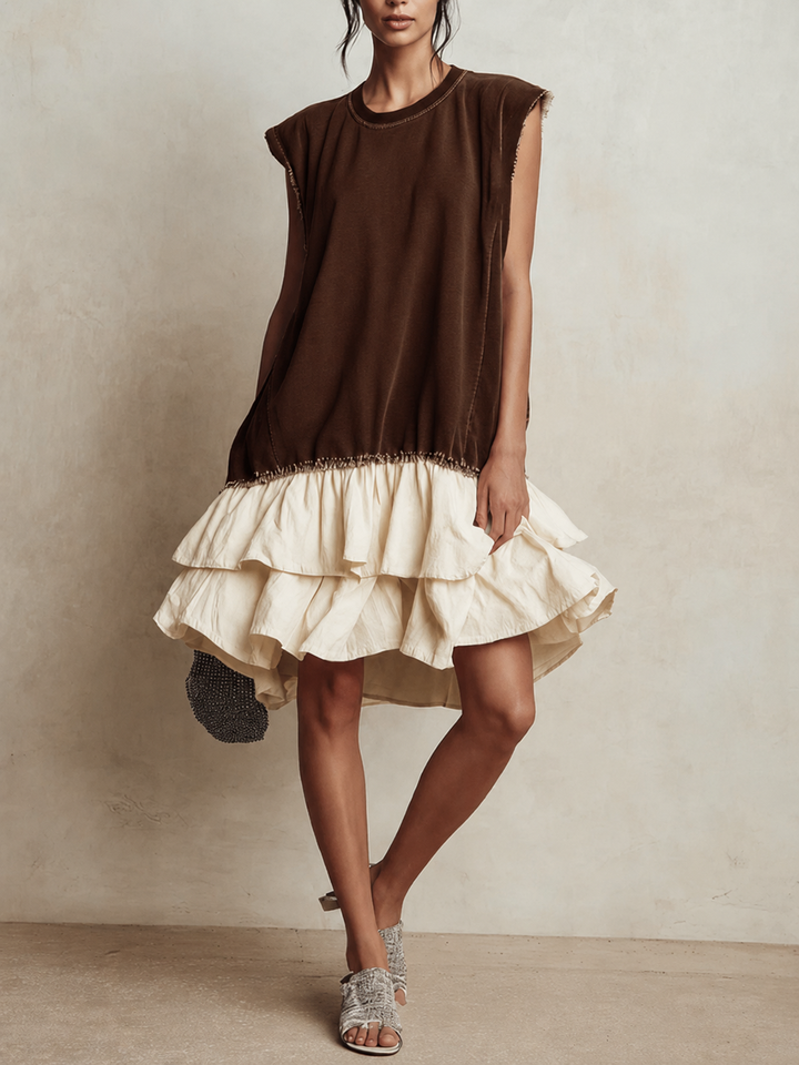 Ilaria | Casual Colour Block Dress, Loose Fit, Holiday