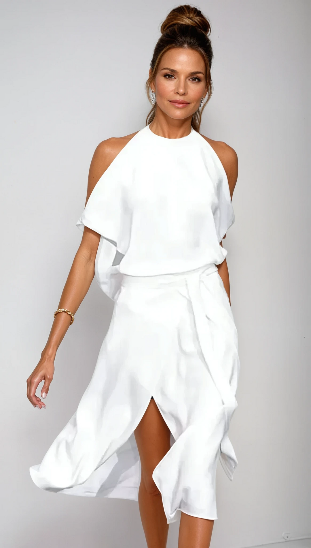 Selendra | Modern midi dress for women with off-shoulder design | Modern