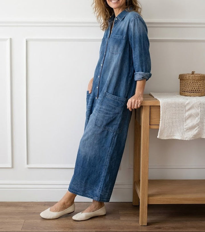 Diana | Vintage jumpsuit in soft washed denim cotton
