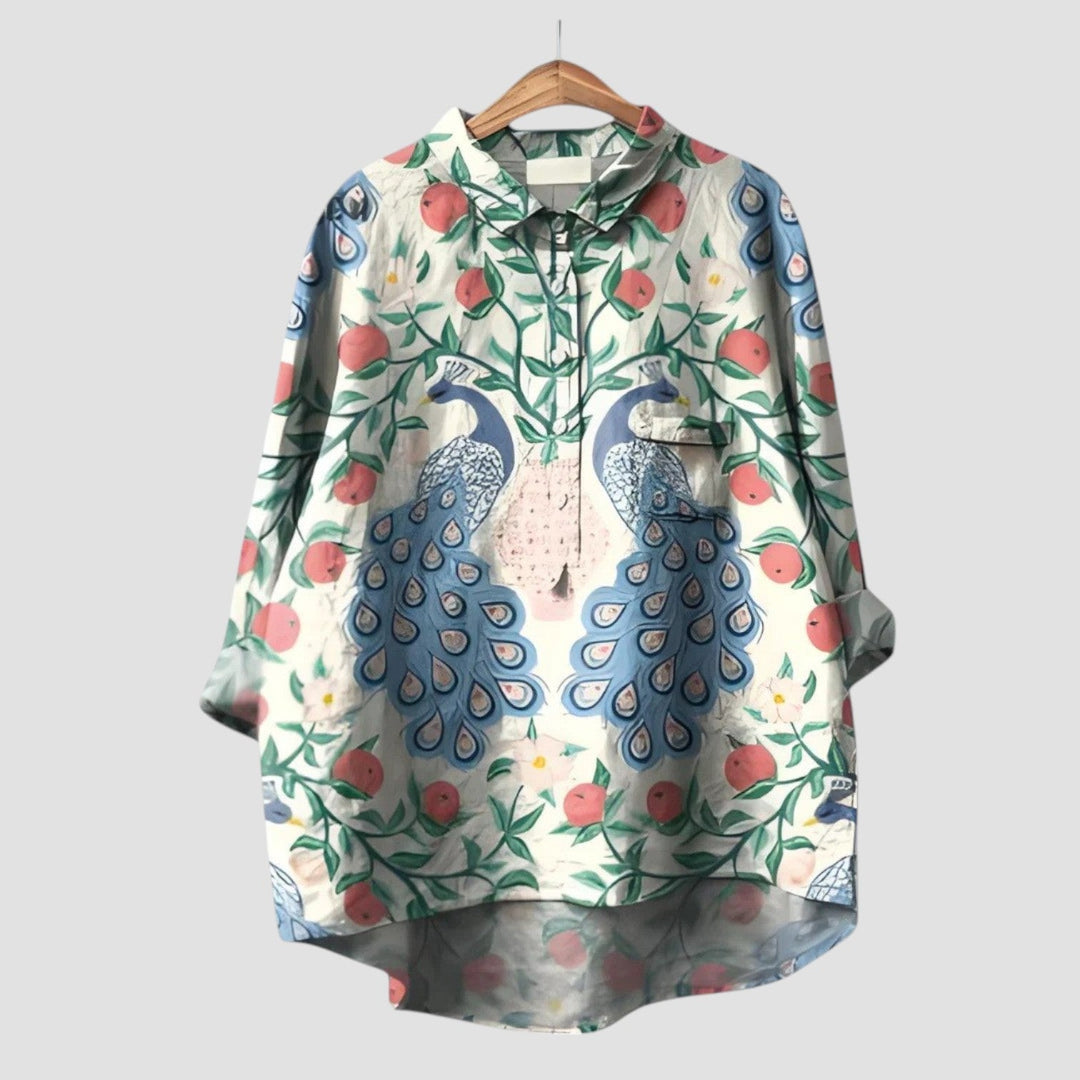 Naelira™ | 2025 – Garden Peacock Blouse