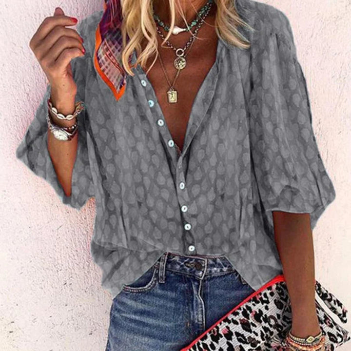 Poppy | Women Printed Button Down Casual Blouse