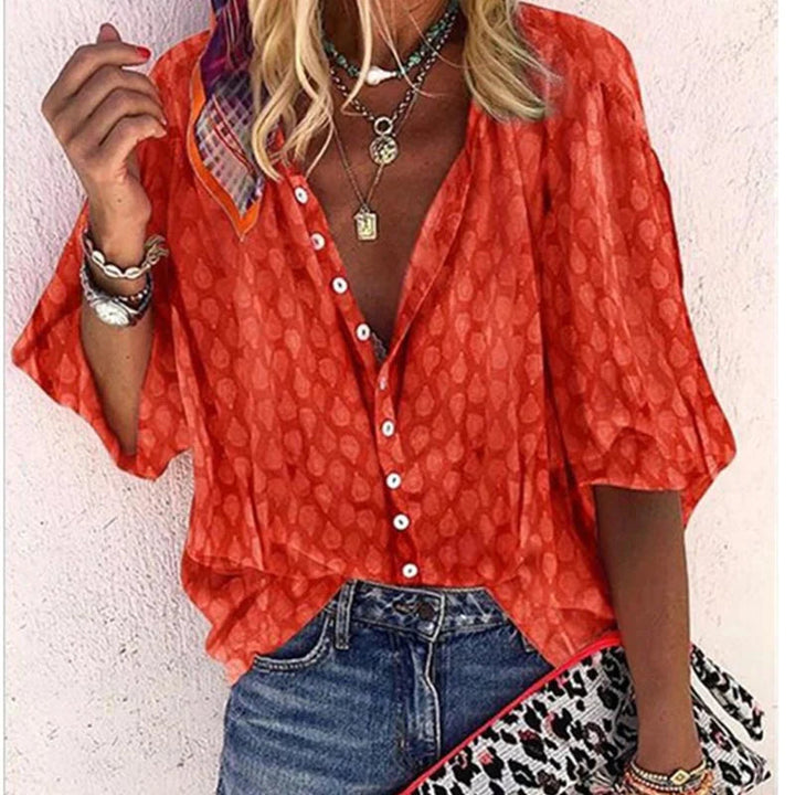 Gabriela | Women's Printed Casual Blouse with Button Placket