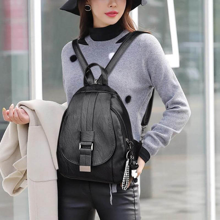 Premium Water-Resistant Leather Backpack for Women