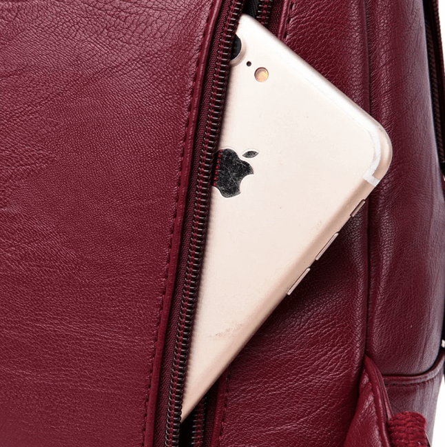 Premium Water-Resistant Leather Backpack for Women