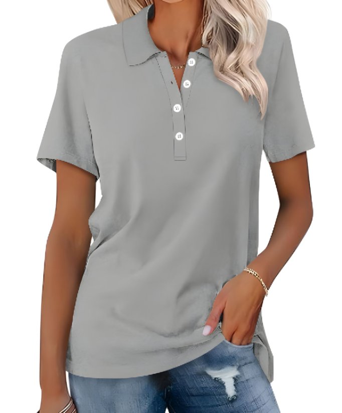 Josephine | Women's Polo Shirt Pique Cotton Relaxed Fit Short Sleeve