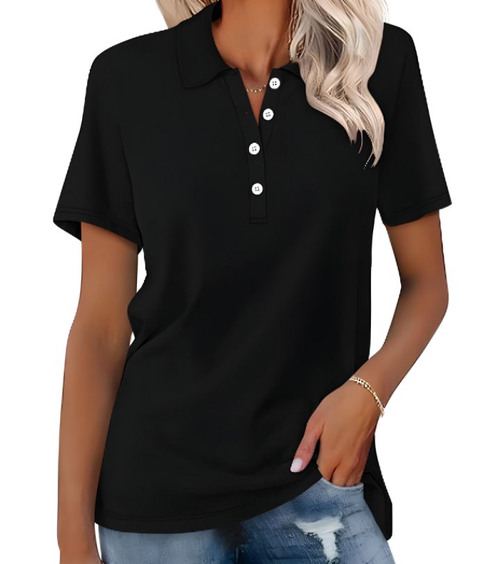 Josephine | Women's Polo Shirt Pique Cotton Relaxed Fit Short Sleeve