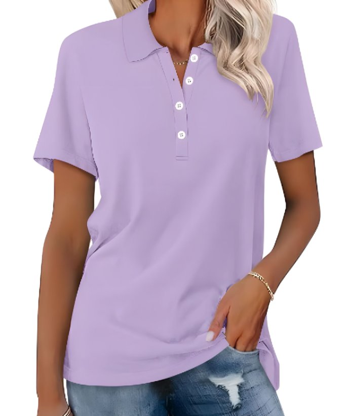 Josephine | Women's Polo Shirt Pique Cotton Relaxed Fit Short Sleeve